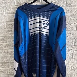 Fox Men's Navy and Blue Graphic Jersey